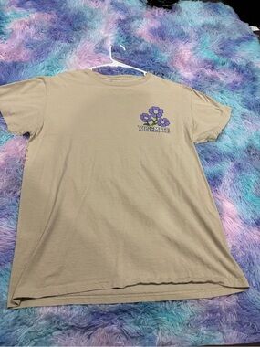 Yosemite Floral Logo Tee - Beige with Purple Flowers